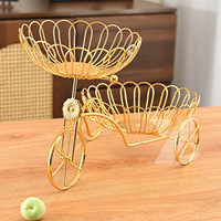 Corbeille à fruits en fil métallique de style moderne et luxueux pour le salon, table basse - Rangement haut de gamme pour fruits secs et gâteaux