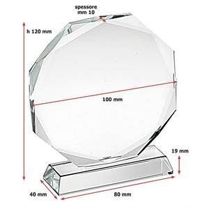 Trofeo STACCATO 19d.100 con Base Octogonal, Medalla y Placa de Plástico y Hierro con Impresión UV para Premios, Regalos de Bienvenida para Ferias Comerciales - Product Image 3