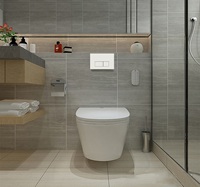 WC mural moderne à double chasse pneumatique intégrée, réservoir dissimulé, gain de place, blanc, écologique, en PP, 3L-7L, réglable