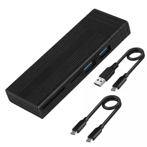 5 in 1 M.2 NVME SSD Enclosure USB-C Hubs USB3.0 External Adapter Type C Docking Station with SD TF Card Reader SATA M.2 SSD Box