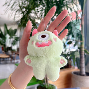 Karikatür Küçük Canavar Peluş Oyuncak Sevimli Küçük Anahtarlık Bebek Büyük Gözlü Stres Giderici PP Pamuk Dolgulu Süper Yumuşak Peluş Hayvan EN71 - Product Image 4
