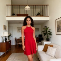 Robe sexy en maille à col halter taille unique pour femme ; Robe d'été unie texturée en lin sans manches, coupe trapèze épaisse et élégante