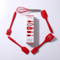 Ensemble de pâtisserie en silicone antiadhésif durable de 5 pièces, boîte cadeau, outils de pâtisserie résistants à la chaleur, anti-rayures, idéal pour les boulangers à domicile et les débutants.