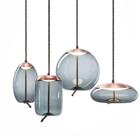 Lámpara Led de techo con pantalla de cobre para el hogar, candelabro de cristal para cocina, accesorios de iluminación, colgante de luz nórdica moderna