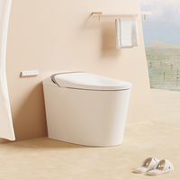 S037 Toilettes intelligentes électriques automatiques à poser au sol avec chasse d'eau automatique et capteur au pied