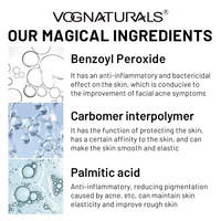 Gel anti-acné à 1 % de peroxyde de benzoyle, hydratant, contrôle du sébum, exfoliant, revitalisant pour la peau, traitement des taches, marque privée