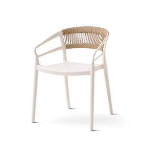 <span class=keywords><strong>Sedia</strong></span> da pranzo impilabile in plastica con braccioli, colore <span class=keywords><strong>senape</strong></span>, schienale in corda intrecciata a mano, per ristorante, esterno, patio, bistrot - Product Image 3