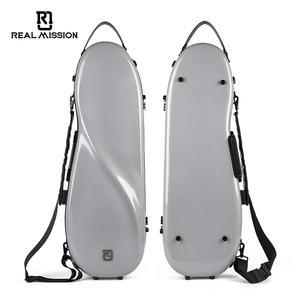 Estuche Rígido Acolchado de Fibra de Vidrio Real Mission <span class=keywords><strong>Arclight</strong></span> de 20 mm con Cierre, Ligero, para Violín 4/4, Forma de Violonchelo, Terciopelo Brillante - Product Image 6