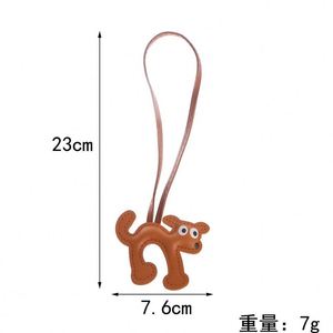 Fashion Keychain Pendant PU Leather Dog Bag Charm <b>Cute</b> Puppy Keychain Dog <b>Keyring</b> for Women Purse Backpack - Product Image 2