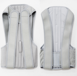 ग्रे नेप्रोन कंधे बैक समर्थन ब्रेस समायोज्य बैक स्ट्रेंनर समर्थन बेल्ट थेरेपी रीढ़ की रीढ़ की मुद्रा सुधार - Product Image 4