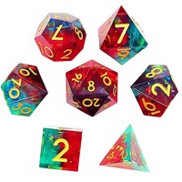 Dés en résine pour jeux de société D&D, Dragon & Dungeon, COC, Groupe de jeu TRPG, Cthulhu, ensemble de 7 pièces multi-facettes D4-D20