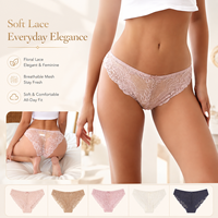 Novedad de Verano: Ropa Interior y Lencería de Encaje Suave y Transparente para Mujer, Pantis y Calzones de Encaje Transpirables