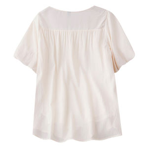 Top de verano con estilo fresco <span class=keywords><strong>para</strong></span> mujer de talla grande, camisa informal con cuello cuadrado y reducción de edad, adelgazamiento suelto <span class=keywords><strong>para</strong></span> niñas regordetas - Product Image 4