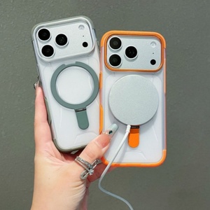 Senyork high quality TPU <b>PC</b> 2 IN 1 anti fall 360 magnetic holder transparent phone case for iPhone 15 16 17 pro max - Product Image 2