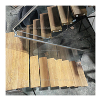 Foshan Moderne Stahlträger-Geradtreppe mit Holzstufen und Glasgeländer für den Innenbereich von Wohnungen, hohe Qualität