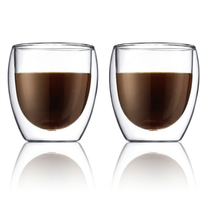 Vente en gros de tasses à café, à latte et à thé en verre à double paroi en forme d'œuf - Product Image 1