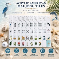 Fichas de Mahjong Salty Tiles, Juego de Mahjong Ponte Vedra, Mahjong Americano con Temática Costera, Fichas de Mahjong de Lujo con Diseño de Playa para Entretenimiento
