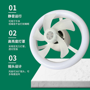 Ventilador de Techo LED con Luz, Control Remoto, 5 Aspas, Motor AC, 3 Velocidades, Cuerpo de Plástico, Diseño Moderno - Product Image 1