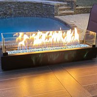 Verre réfléchissant de haute qualité de 1/2 pouce, bleu aqua, bleu azur, mélange de verre de feu pour foyer au propane, cheminée, aménagement paysager moderne
