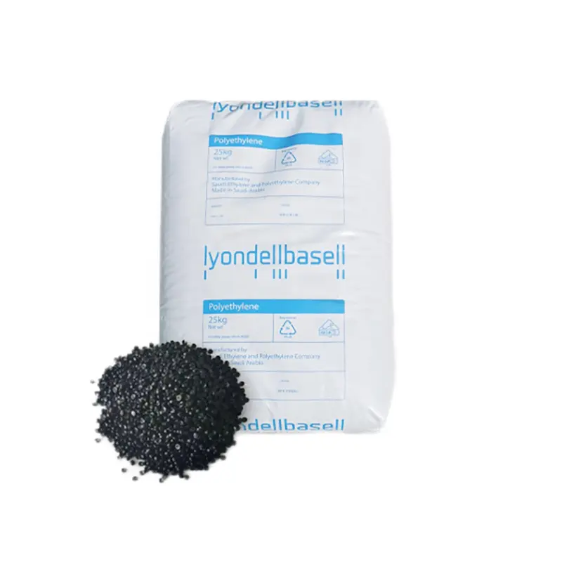 حبيبات LyondellBasell Hostalen CRP 100 باللون الأسود من البولي إيثيلين pe100 الفئة MFR 0.23 hdpe pe100 للبيئة غير المكونة لأنابيب