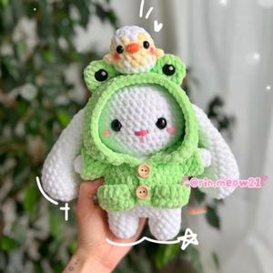 Sudadera con capucha de conejito de ganchillo hecha a mano patrón <span class=keywords><strong>Amigurumi</strong></span> conejo gato mono muñeca DIY tejido Animal juguete artesanía Tutorial <span class=keywords><strong>principiantes</strong></span> - Product Image 3