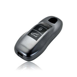 Accessori per chiavi auto grigio scuro in metallo grigio colore grigio Sfot TPU custodia custodia per chiave per auto compatibile con Porsche - Product Image 4