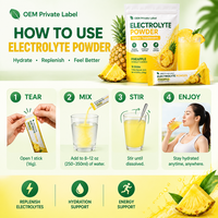 Poudre d'électrolytes pour adultes, hydratation rapide, apport d'énergie avant l'entraînement, différentes saveurs, 16 sachets, OEM ODM HALAL