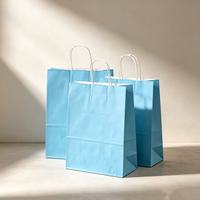 Sac fourre-tout en papier kraft écologique jetable, personnalisable avec logo, pour boutiques de cosmétiques, vente à emporter et magasins de cadeaux
