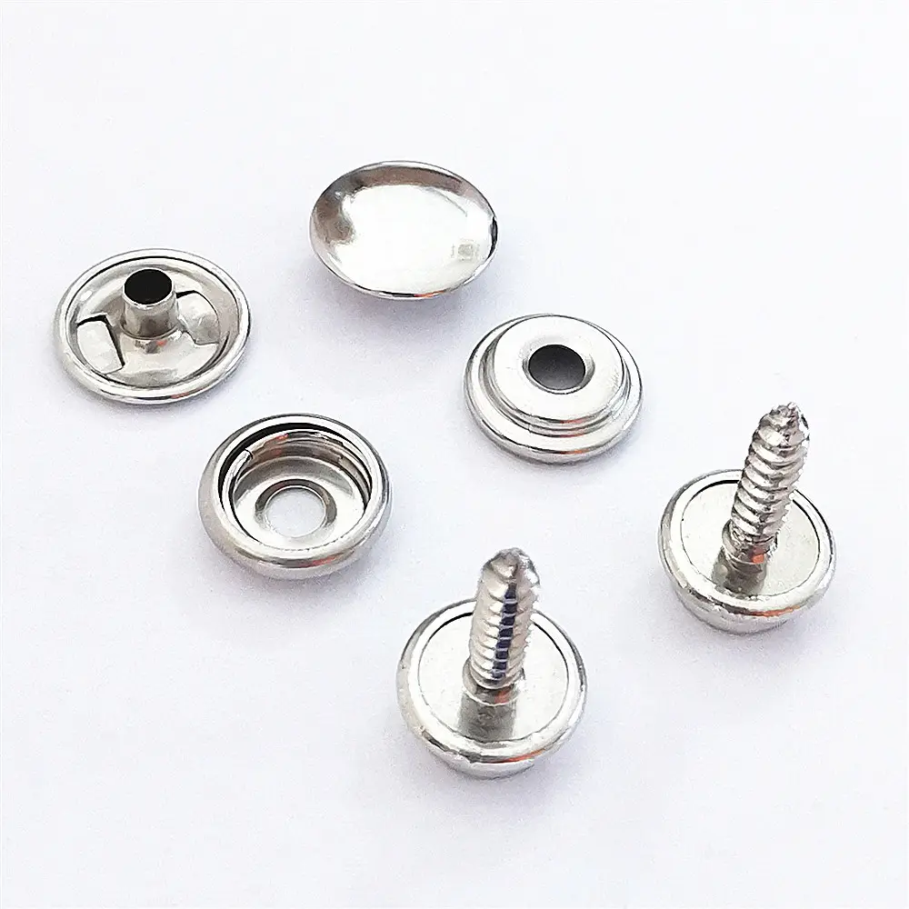 Canvas buckle Boat Marine Canvas Buttons hree-piece set of screws, big white buttons, 15mm Stainless steel furniture screws