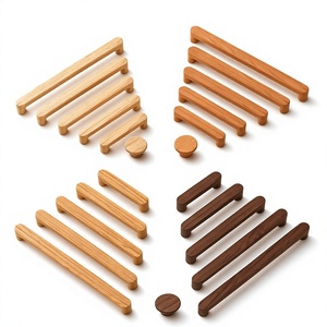 Ensemble de boutons et poignées de meubles en bois faits à la main, forme ronde, design minimaliste, durable, pour montage sur porte, décoration intérieure de cuisine - Product Image 6