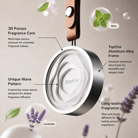 TopOne Diffuseur Aromathérapie Auto Aluminium Évaporation Naturelle Anti-Odeurs Noyau Vague 3D Métallique