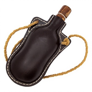 Portable Medieval Leather <b>Bottle</b> <b>Flask</b> Canteen for Viking Canteen Made of Genuine Leather with Adjustable Rope Strap - Product Image 3