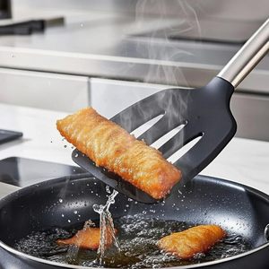 Pack of 2 Silicone Solid Turner Non Stick Slotted Kitchen Spatulas High Heat Resistant BPA Free Cooking Utensils - Product Image 2