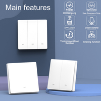 Interrupteur mural intelligent WiFi Tuya 1/2/3 voies, type 86, bouton poussoir, éclairage LED, commande vocale Alexa, Google, Alice