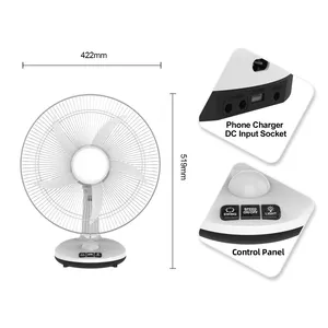 16 Inch Newest Home Appliance 3 Speed High Quality Solar Rechargeable Wall Fan