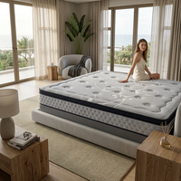 Échantillon Gratuit Matelas de Luxe Queen King 12 Pouces avec 7 Zones à Ressorts Ensachés, Latex et Mousse à Mémoire de Forme, avec Sommier