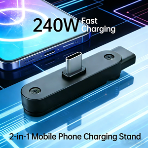 Producto en Tendencia 2026, Soporte para Teléfono 2 en 1 de 240W con <span class=keywords><strong>Adaptador</strong></span> <span class=keywords><strong>USB</strong></span> C, Cable <span class=keywords><strong>USB</strong></span> C, <span class=keywords><strong>Adaptador</strong></span> de Cable para iPhone 17/15 Pro Max - Product Image 1