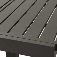 Table à manger extensible en aluminium avec plateau à lames et rallonges coulissantes, gain de place, mobilier de jardin extensible pour terrasse