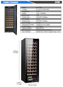 Mini refrigerador de vino con puerta de vidrio, Bodega de vino negro, Enfriador de bebidas de vino - Product Image 4