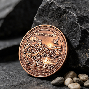Barra de Cobre Artística de 1 Onza con Grabado del Campanario del Amanecer y el Gran Muralla China, Medalla de Cobre Vintage para Coleccionistas Globales, Conmemorativa - Product Image 1