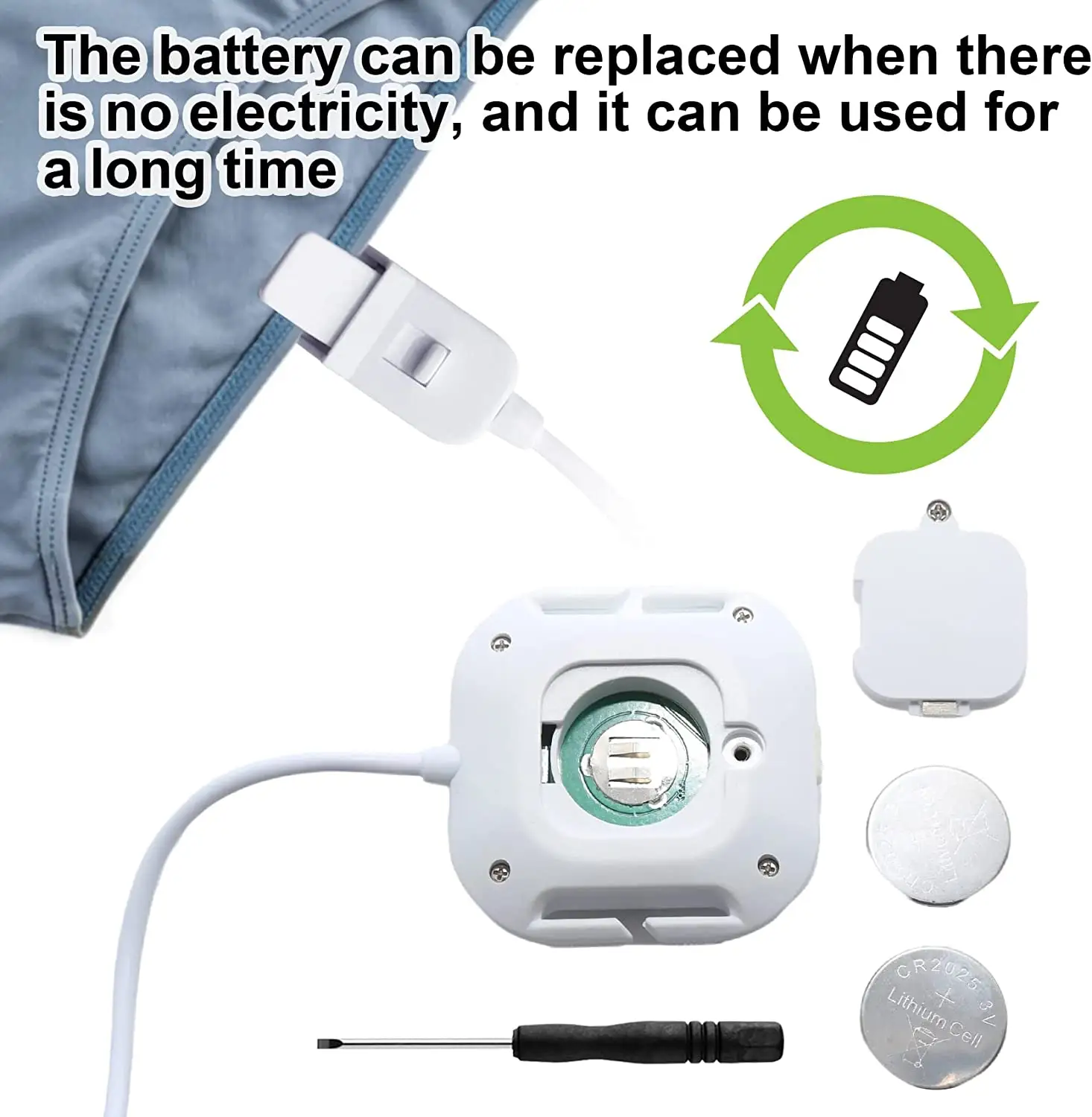 Daytech BA01 Sound Vibration Light Bedwetting Alarm for Kids Elderly Pee Alarm Potty Training Enuresis Sensors Wetting Monitor