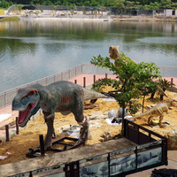 Wahana Dinosaurus Silikon Ukuran Asli Dino City yang Laris Manis untuk Anak-Anak, Cocok untuk Penggunaan di Mal & Taman Hiburan Indoor/Outdoor