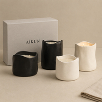 AIKUN - Fabrication d'étiquettes personnalisées - Vente directe d'usine - Bougie parfumée en cire de soja naturelle faite à la main - Céramique - Pour les cadeaux de mariage