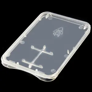 Clear 2 em 1 Plastic Memory Card Case Stick Micro TF SD Card Storage Box Proteção Titular