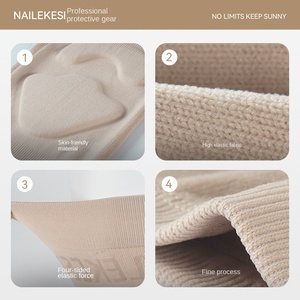 Genouillère de sport fine, protection respirante pour le basketball, invisible pour femmes, <span class=keywords><strong>jazz</strong></span>, yoga, <span class=keywords><strong>danse</strong></span> moderne, en spandex et nylon, fermeture élastique - Product Image 2