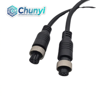 GX12 AD90MM IP67 4P Konektor Steker Penerbangan Lurus Betina Tunggal, Sensor Berkabel, Panjang Satu Meter Stok Pabrik Berkualitas Tinggi