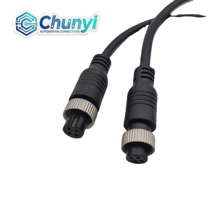 Авиационный разъем GX12 AD90MM IP67 4P, прямой, с одним гнездом, для проводного датчика, длиной один метр, высокое качество, заводской запас - Product Image 1
