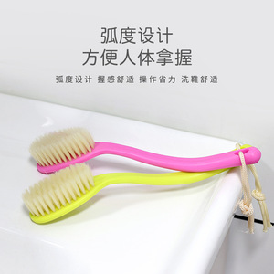 Household Cleaning <b>Brush</b> Pink Yellow Soft Bristle 23.5cm For Tile <b>Shoe</b> Cleaning - Product Image 5
