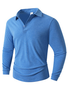 Camisas <span class=keywords><strong>Polo</strong></span> de Algodón Puro para <span class=keywords><strong>Hombre</strong></span>, Camisetas Casuales con Botones, Prenda de <span class=keywords><strong>Manga</strong></span> <span class=keywords><strong>Larga</strong></span> de Color Sólido con Logotipo Personalizado - Product Image 6