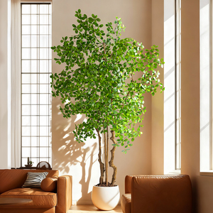 Árbol de Banyan Artificial de Plástico de Alta Calidad al por Mayor en Maceta de Piedra de Agua, Decoración para el Hogar al Aire Libre, Planta en Maceta Alta - Product Image 3